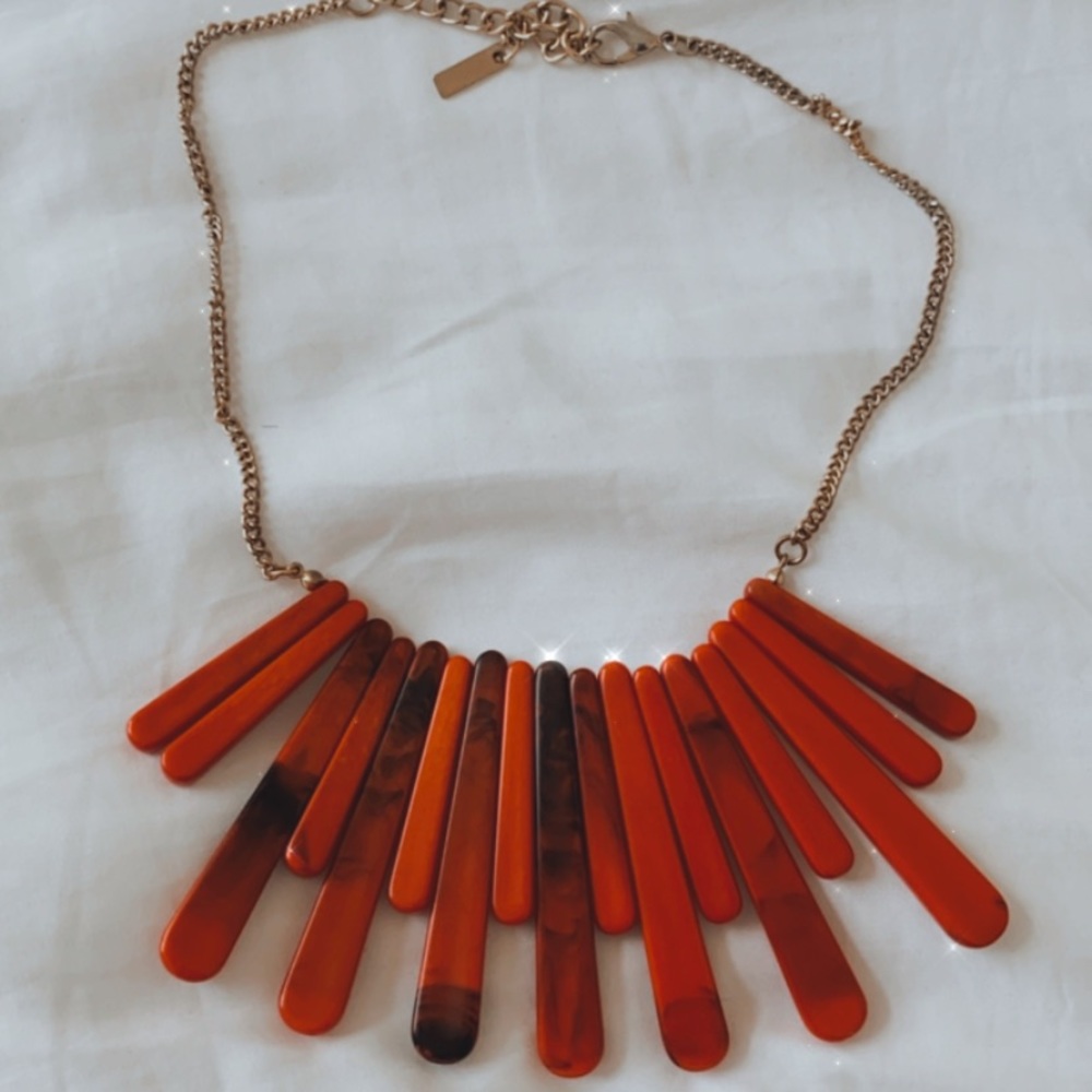 Red Fringe Necklace